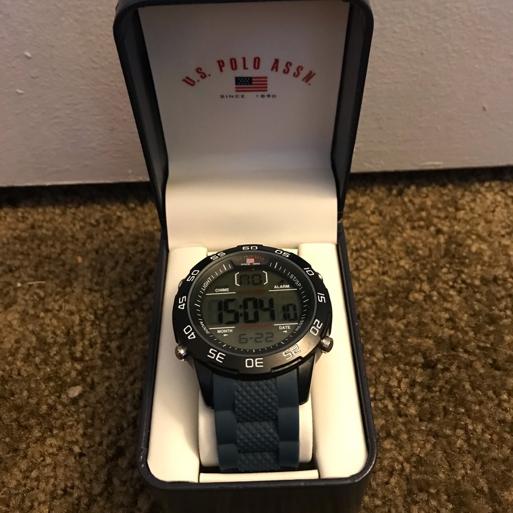 Mens U.S. Polo Assn. Sport Black Digital Watch